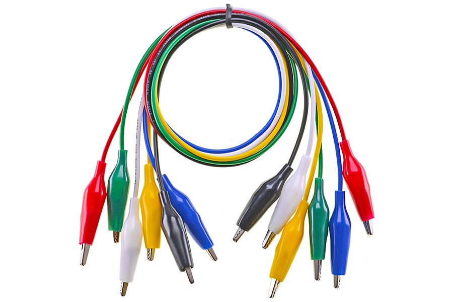 JM-014 악어클립 중 6칼라 50cm 케이블 세트 국산 6 Colors Aligator Clip Wire Cable Set