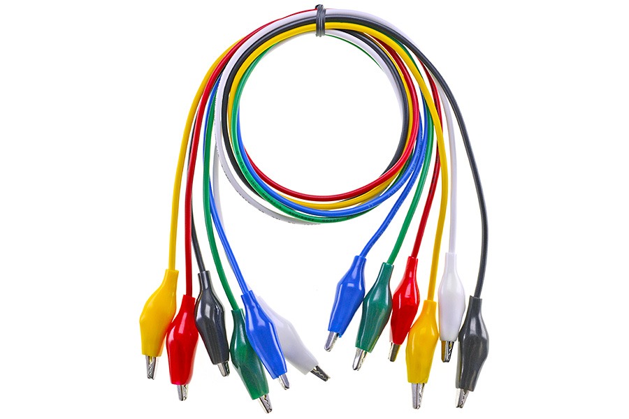 JM-015 악어클립 소 6칼라 50cm 케이블 세트 국산 6 Colors Aligator Clip Wire Cable Set